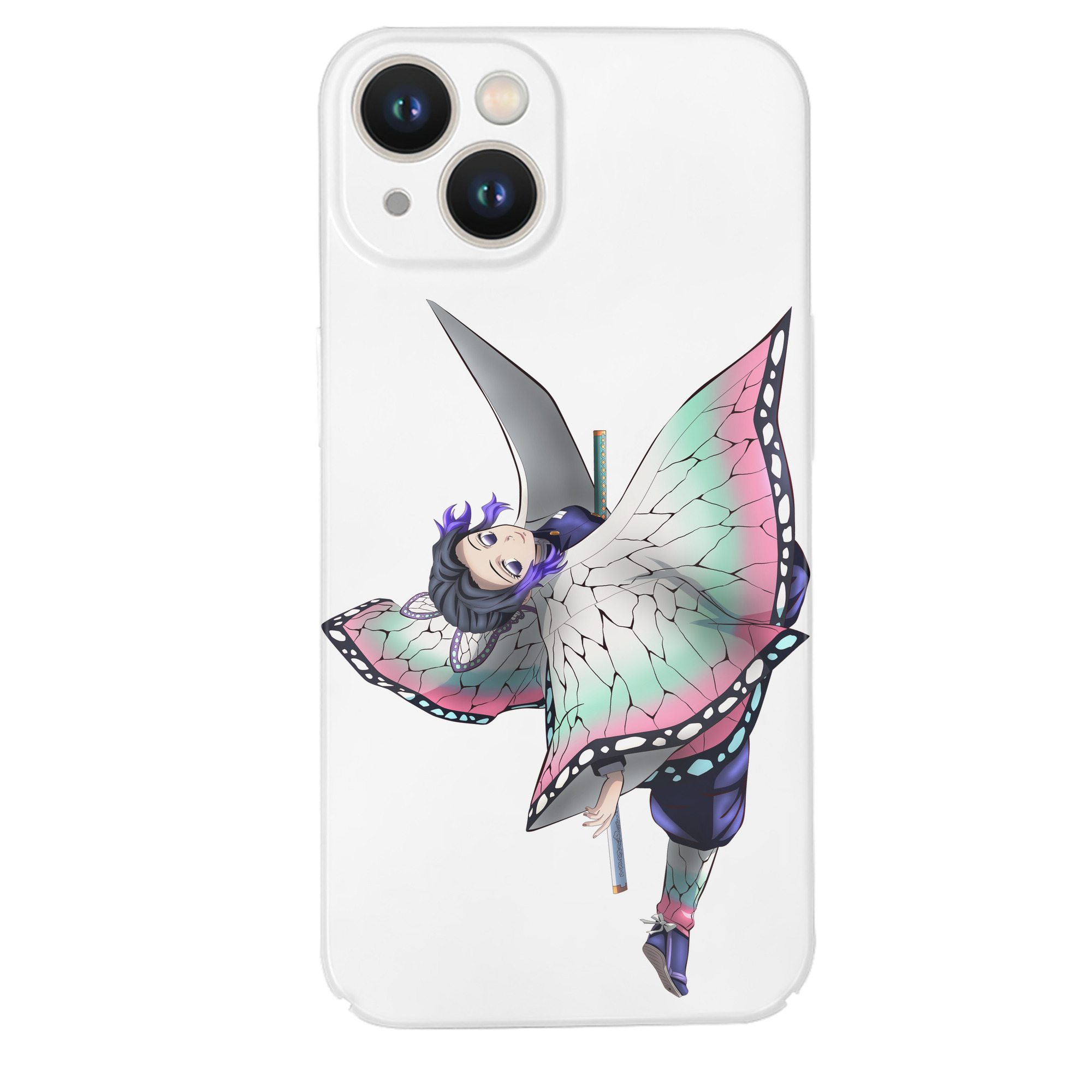 （画像用） 鬼滅の刃（きめつのやいば）蟲柱-胡蝶 しのぶ／こちょう しのぶ Kochou Shinobu 【iPhone 14シリーズ対応】ハードケース